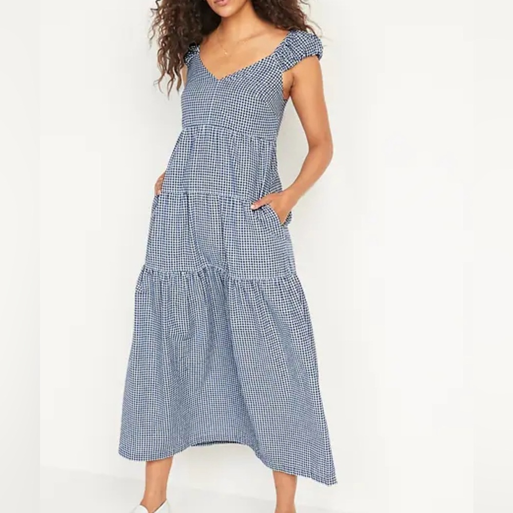 Old Navy Blue and White Gingham Dress